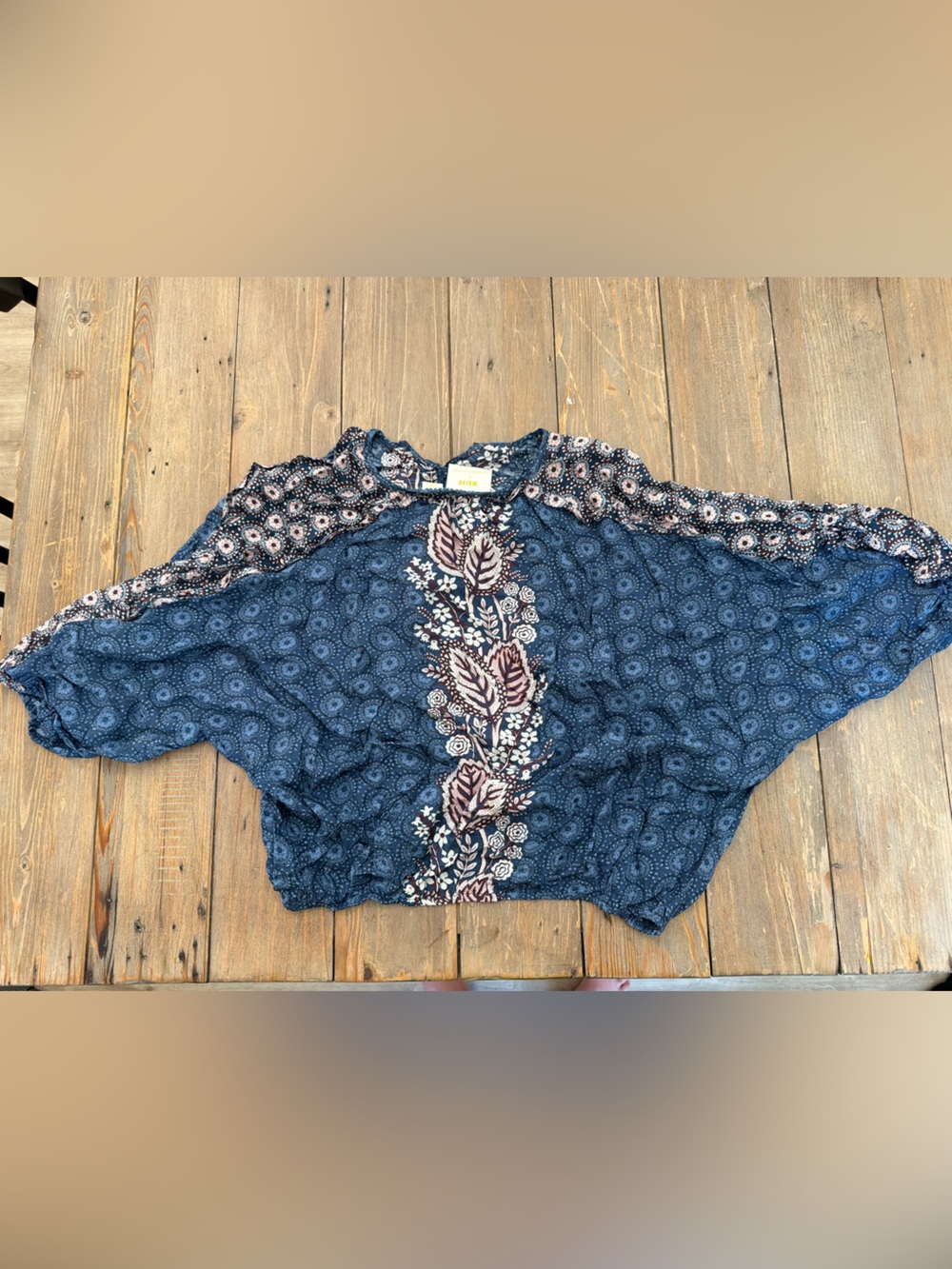 Maeve Anthropologie Letizia ruffled oversized boho blouse top XS peasant crop - Picture 4 of 6
